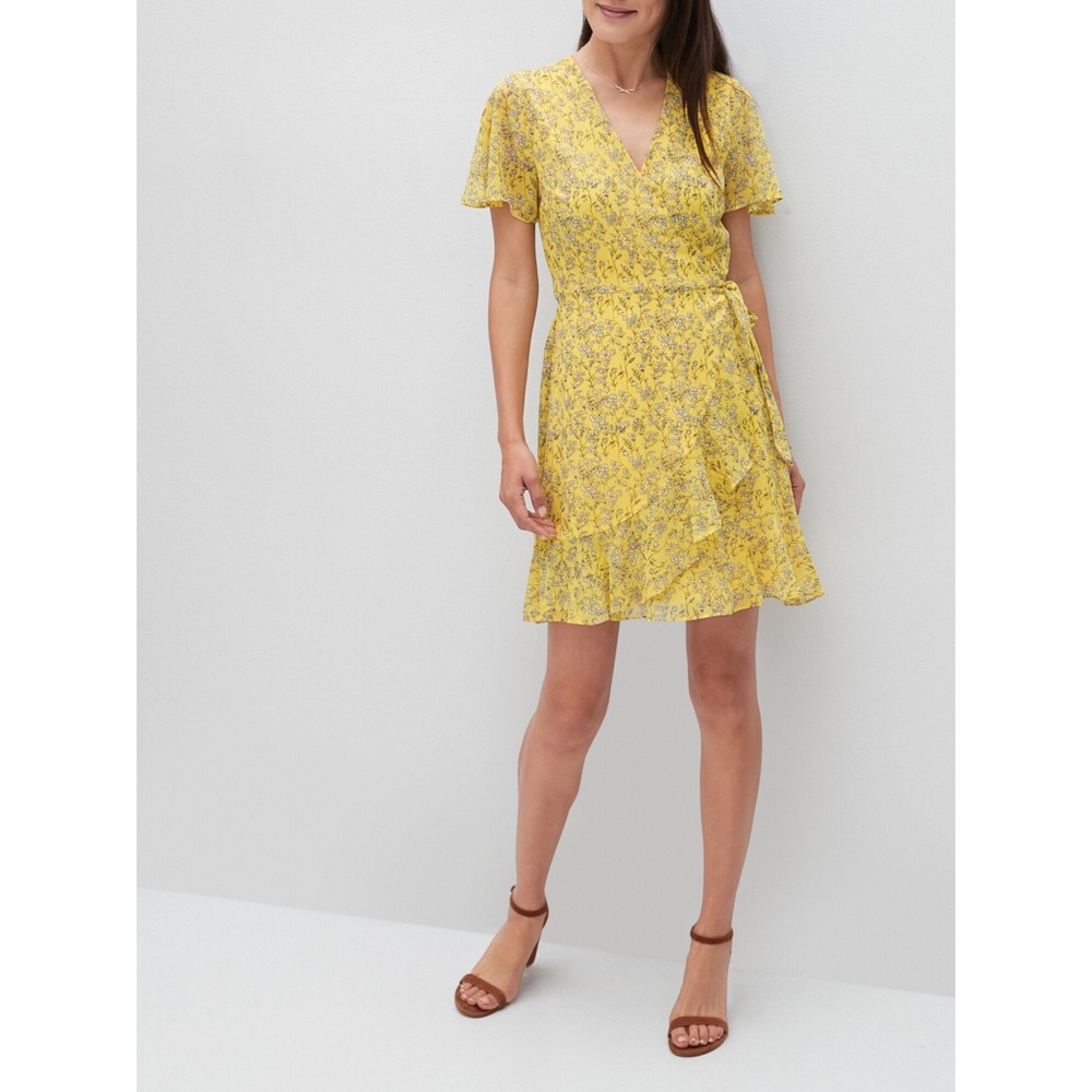 Banana Republic Flutter Sleeve Wrap Dress